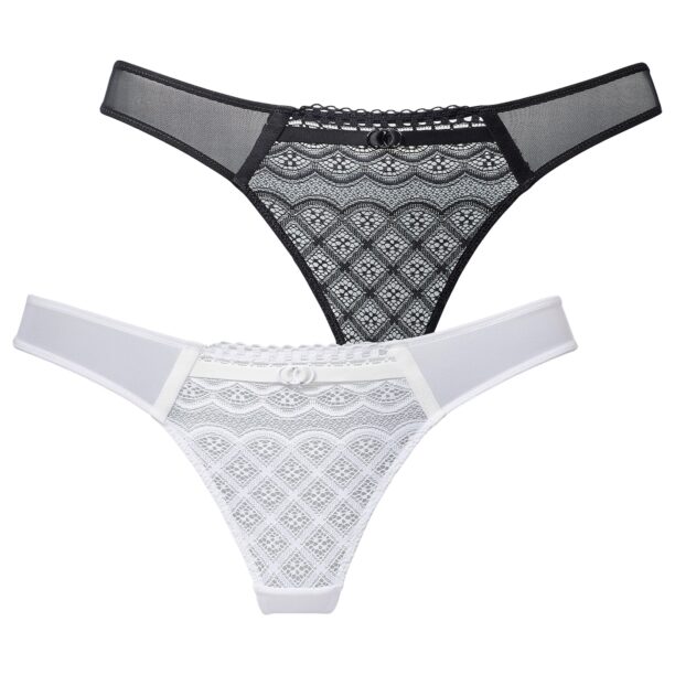 PETITE FLEUR Tanga  negru / alb