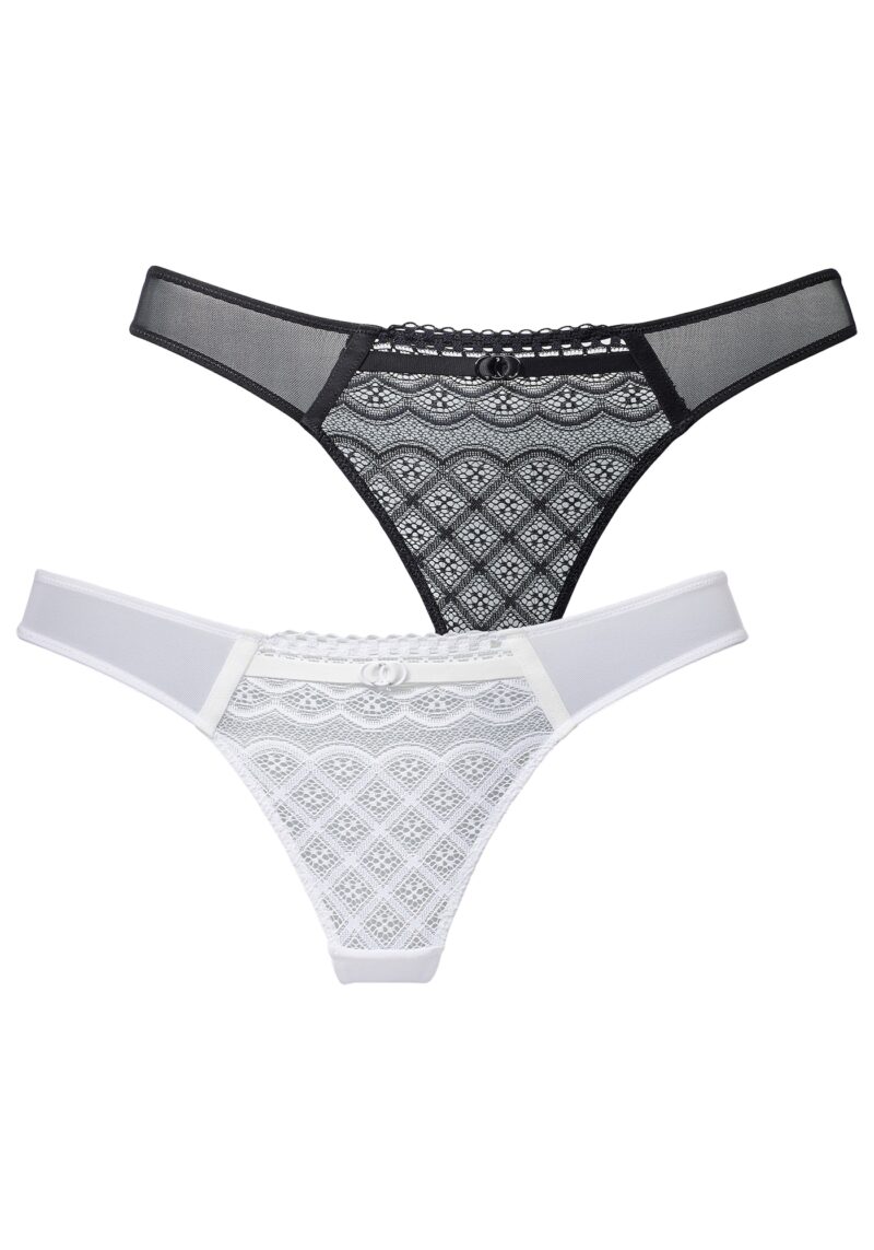 PETITE FLEUR Tanga  negru / alb