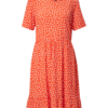 PIECES Rochie 'SASHA'  roșu orange / alb