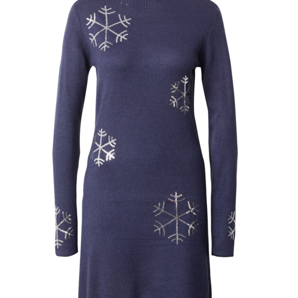 PIECES Rochie tricotat 'FORA CHRISTMAS'  bleumarin / argintiu