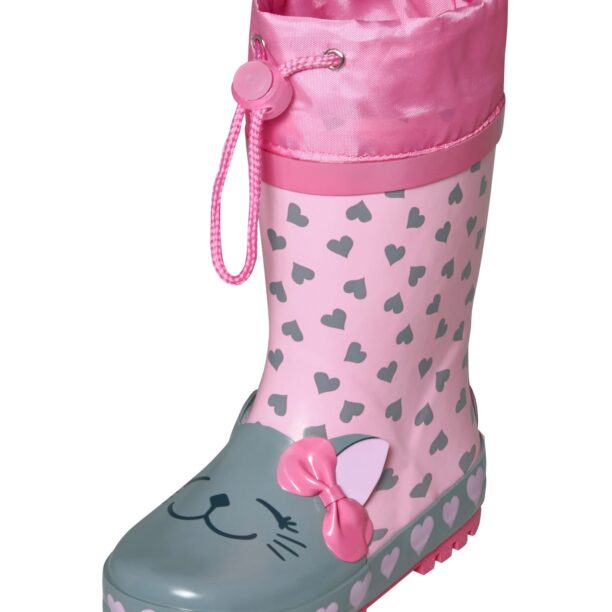 PLAYSHOES Cizme de cauciuc 'Katze'  verde pastel / roz