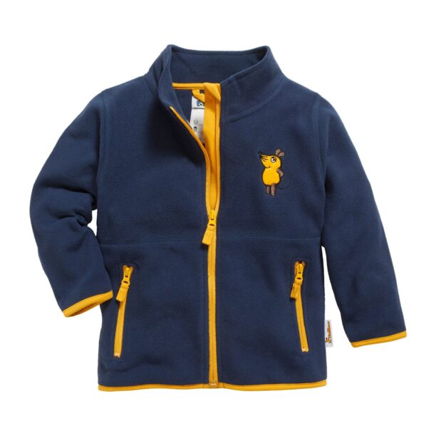 PLAYSHOES Jachetă  fleece 'DIE MAUS'  albastru marin / galben șofran / negru