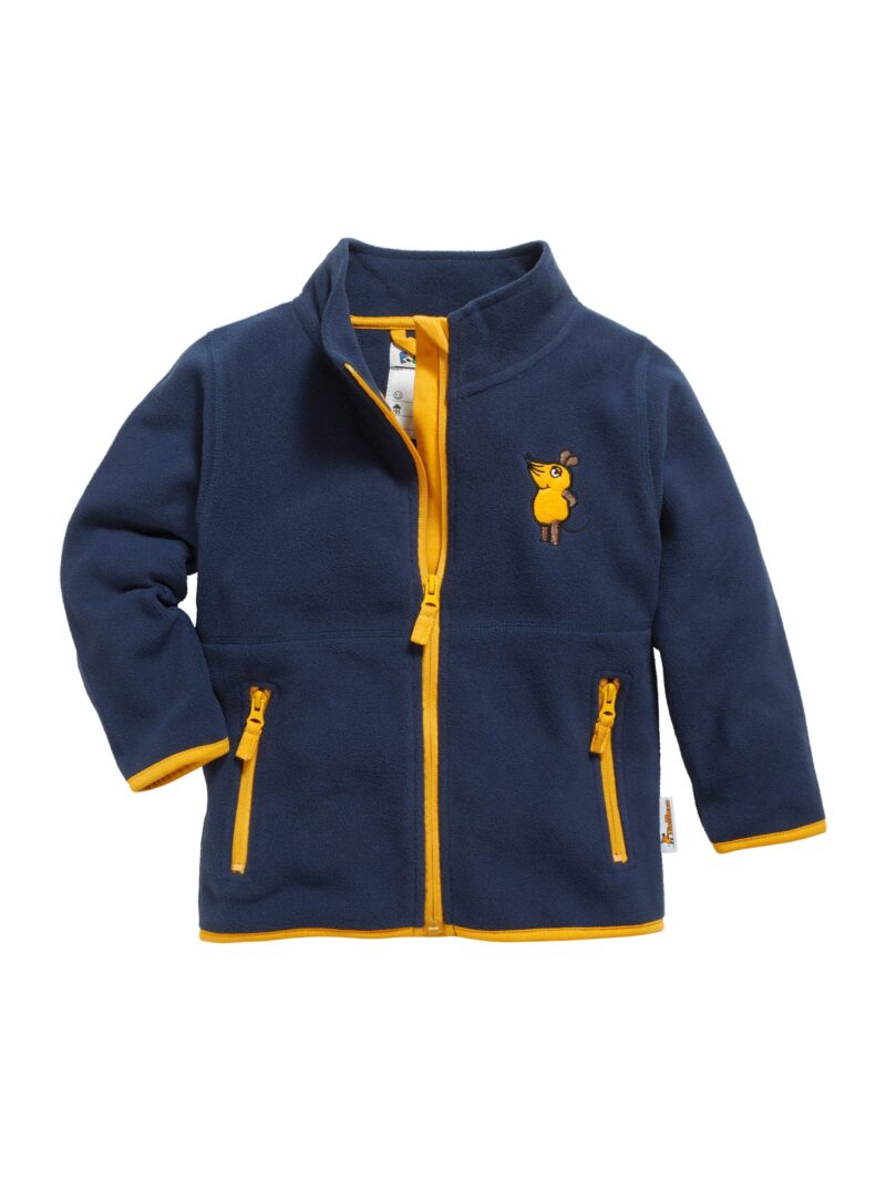 PLAYSHOES Jachetă  fleece 'DIE MAUS'  albastru marin / galben șofran / negru