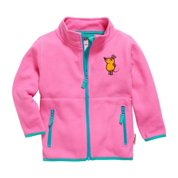 PLAYSHOES Jachetă  fleece 'DIE MAUS'  azuriu / maro / portocaliu deschis / roz