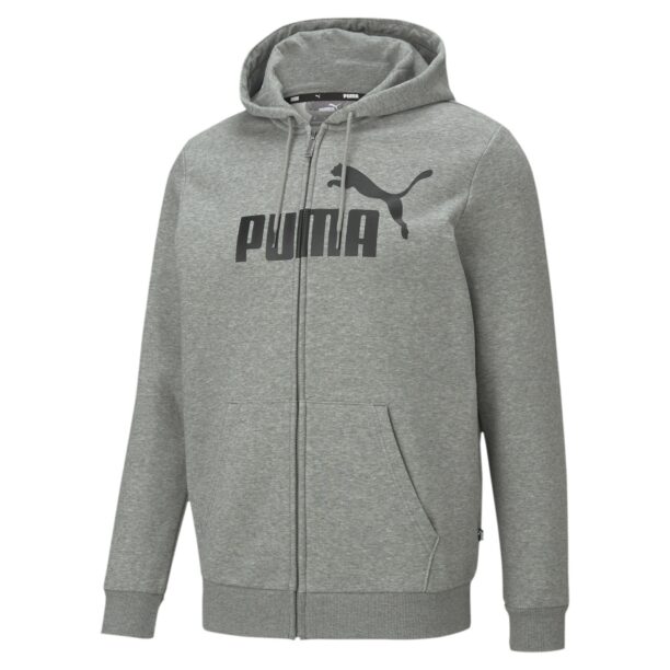 PUMA Bluză cu fermoar sport 'Essentials'  gri amestecat / negru