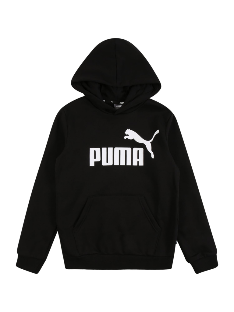 PUMA Bluză de molton 'Essentials'  negru / alb