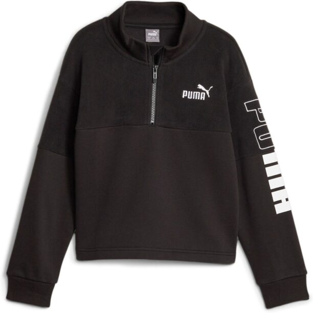 PUMA Bluză de molton  negru / alb