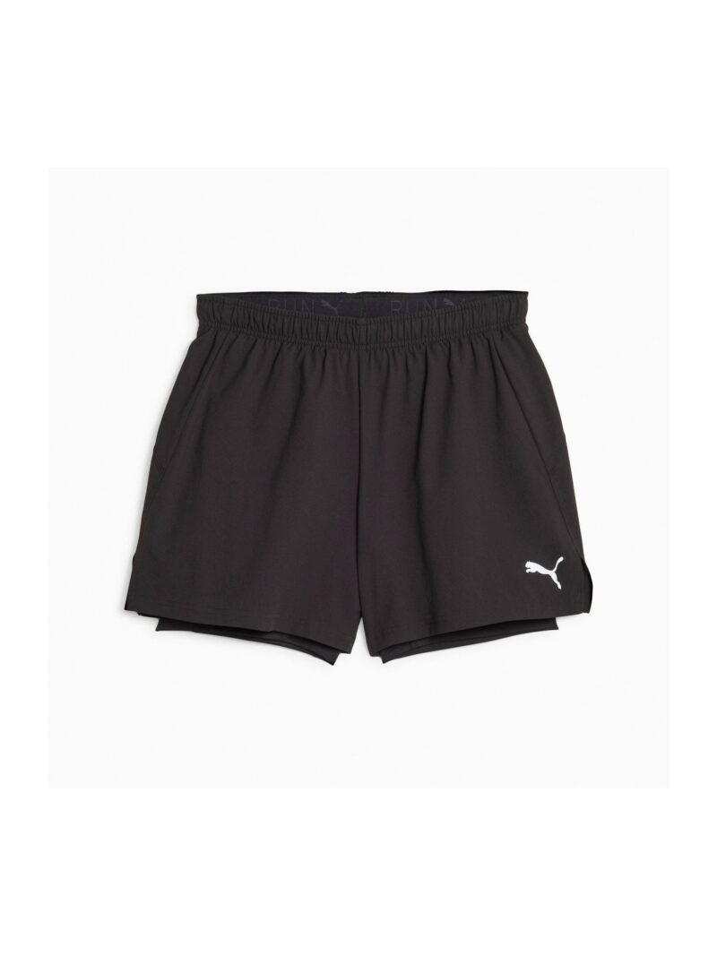 PUMA Pantaloni sport  negru / alb