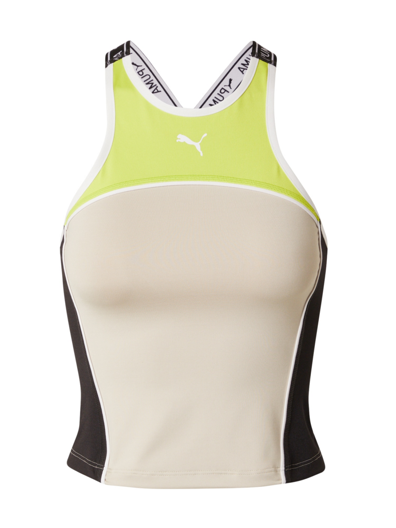 PUMA Sport top  alb kitt / verde deschis / negru / alb