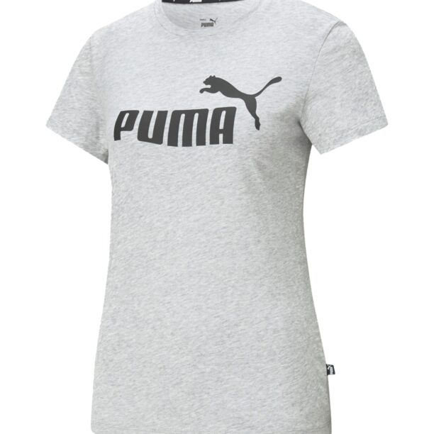 PUMA Tricou funcțional 'Essential Logo Tee'  gri amestecat / negru