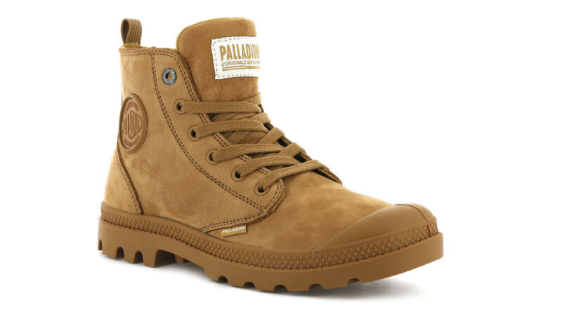 Original Palladium Boots Pampa HI Zip Nubuck Amber Gold