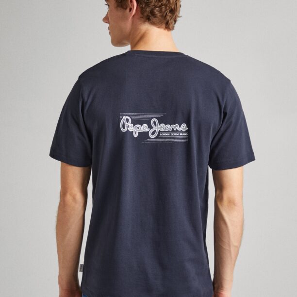 Pepe Jeans Tricou 'Single Cliford'  albastru marin / alb preţ