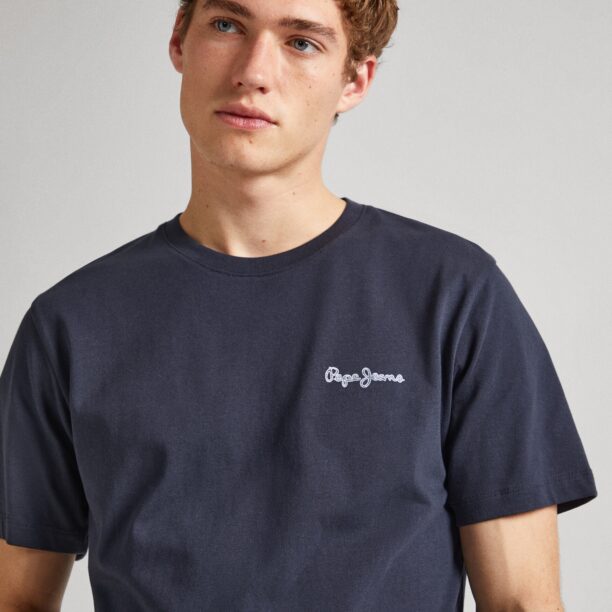 Preţ Pepe Jeans Tricou 'Single Cliford'  albastru marin / alb