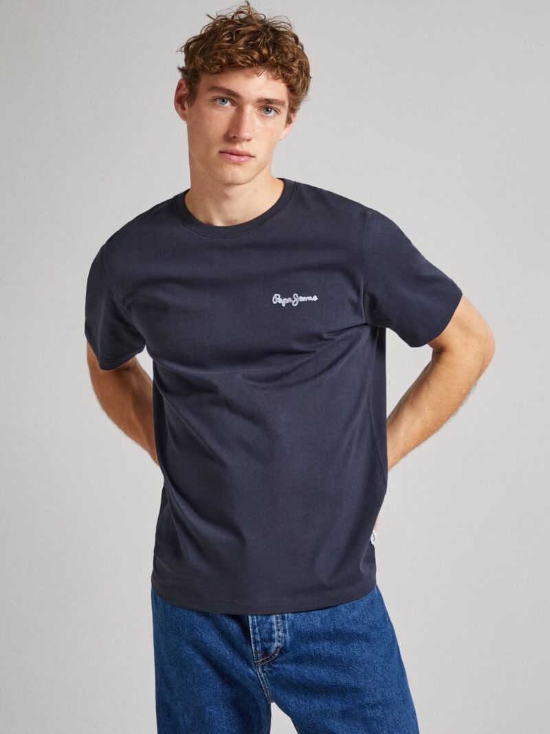 Pepe Jeans Tricou 'Single Cliford'  albastru marin / alb