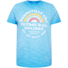 Petrol Industries Tricou  albastru deschis / portocaliu / alb