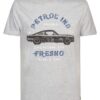 Petrol Industries Tricou  albastru gențiană / gri / negru / alb