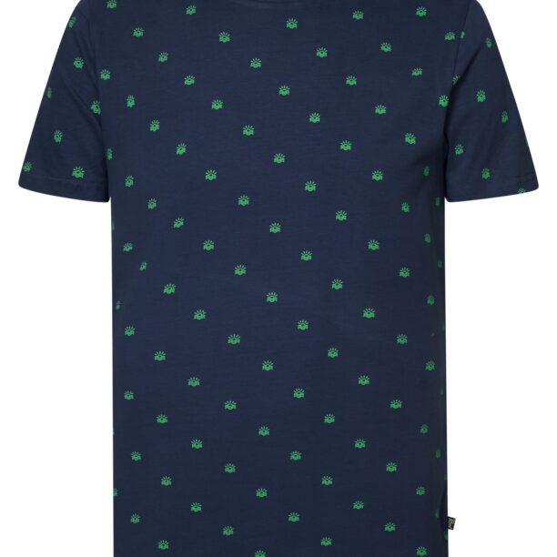 Petrol Industries Tricou  albastru marin / verde