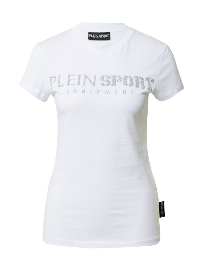 Plein Sport Tricou  argintiu / alb