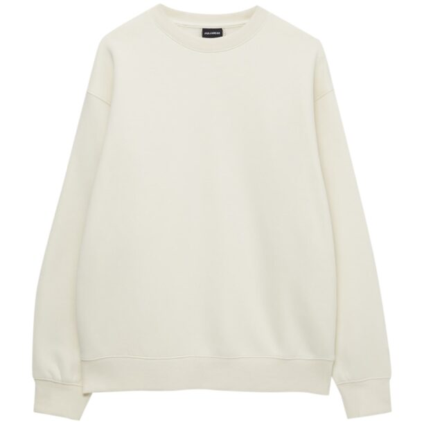 Pull&Bear Bluză de molton  alb natural