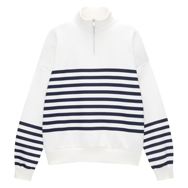 Pull&Bear Bluză de molton  albastru marin / gri deschis