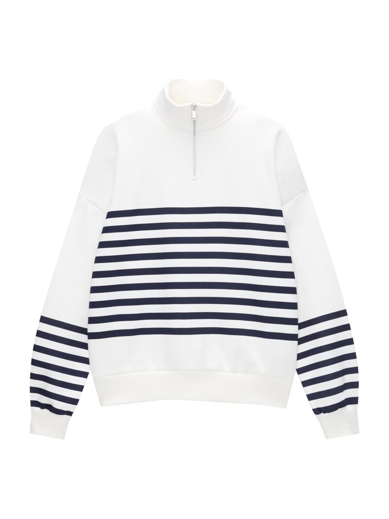 Pull&Bear Bluză de molton  albastru marin / gri deschis