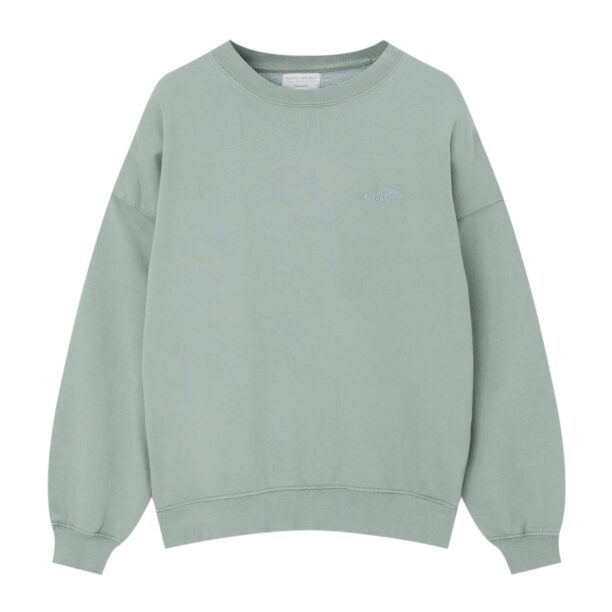 Pull&Bear Bluză de molton  verde pastel