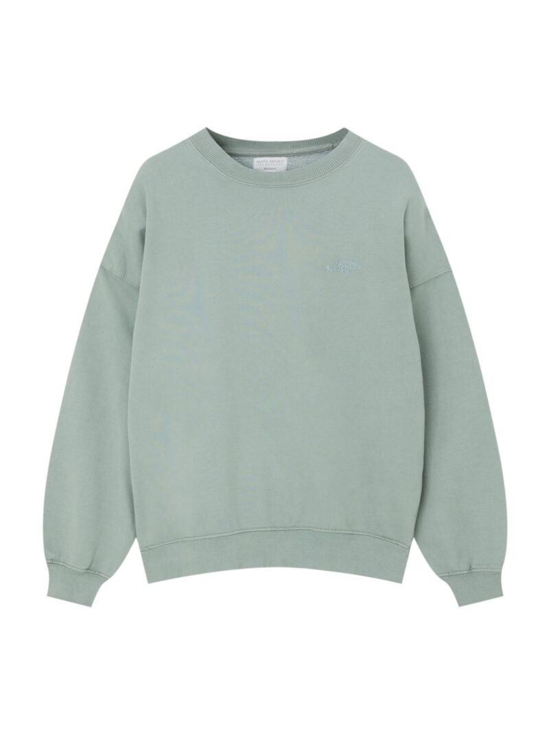 Pull&Bear Bluză de molton  verde pastel