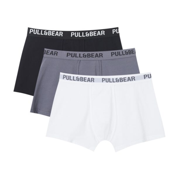 Pull&Bear Boxeri  gri / negru / alb