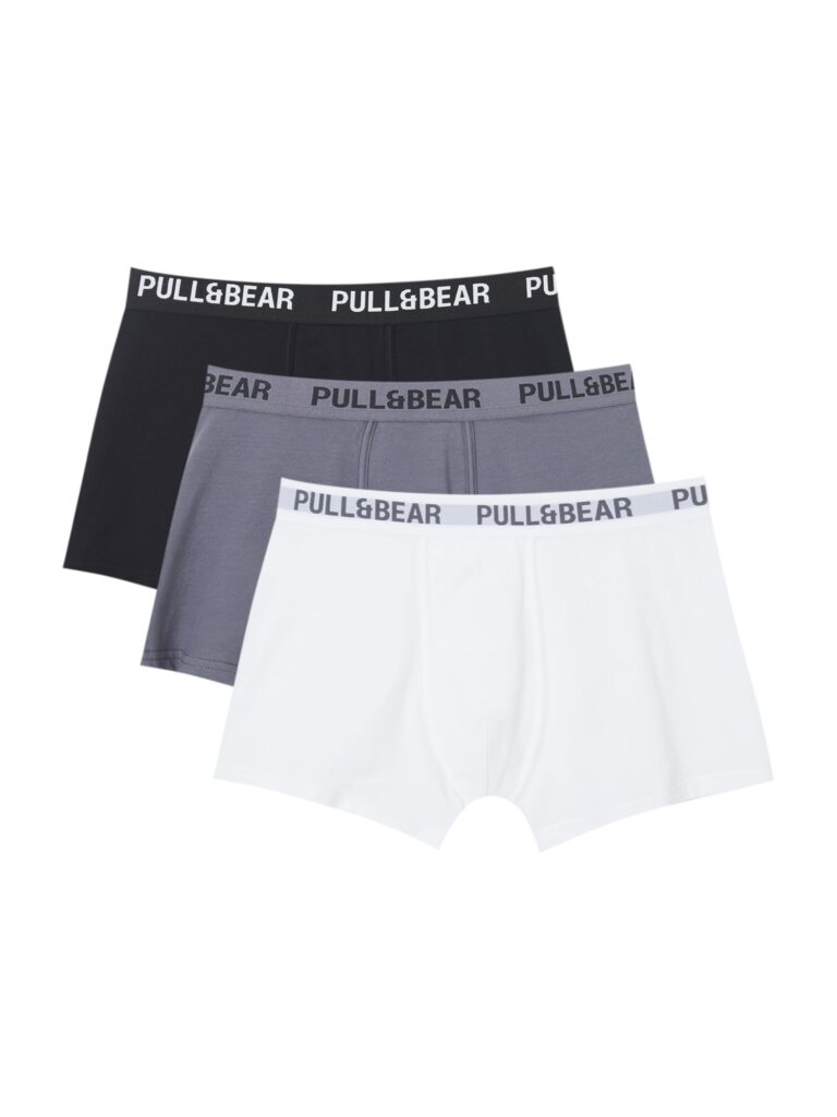 Pull&Bear Boxeri  gri / negru / alb