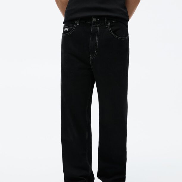 Pull&Bear Jeans  negru denim / alb