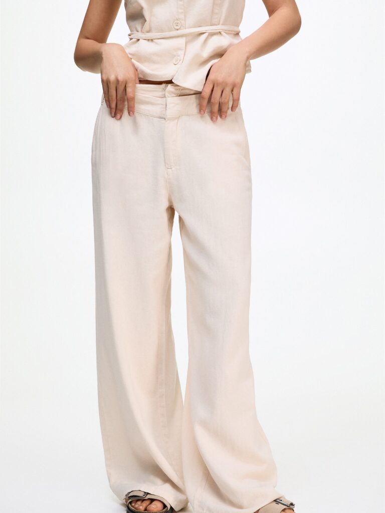 Pull&Bear Pantaloni  alb natural