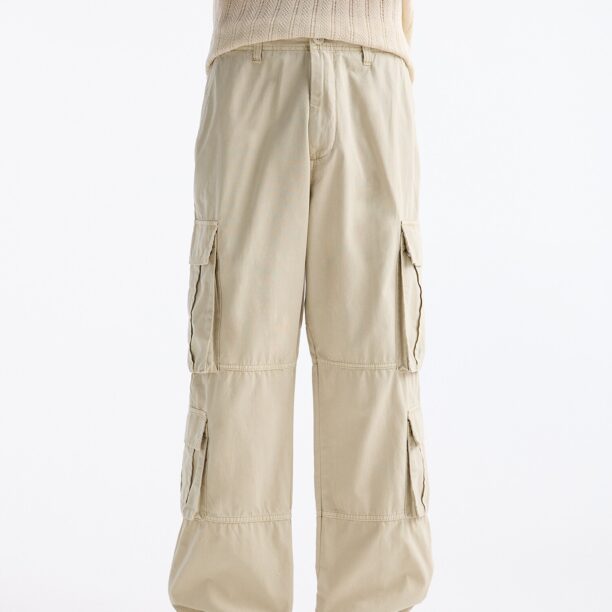 Pull&Bear Pantaloni cu buzunare  alb murdar