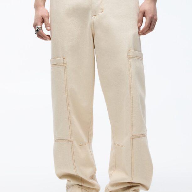 Pull&Bear Pantaloni cu buzunare  alb murdar