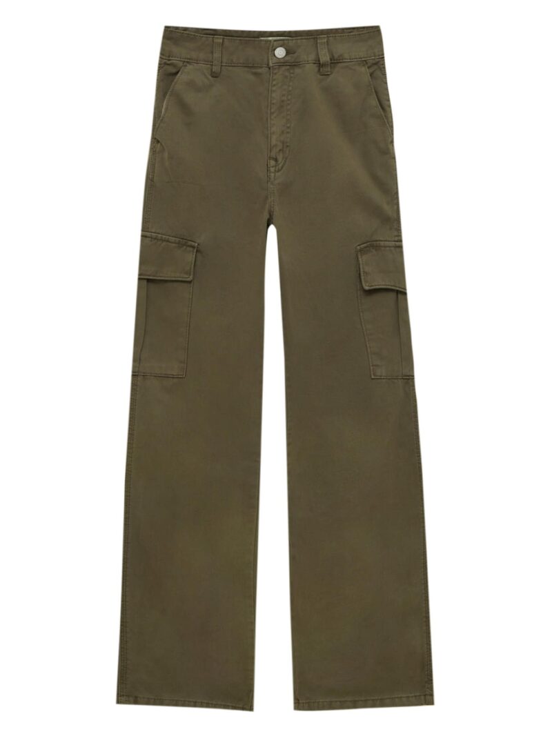 Pull&Bear Pantaloni cu buzunare  kaki