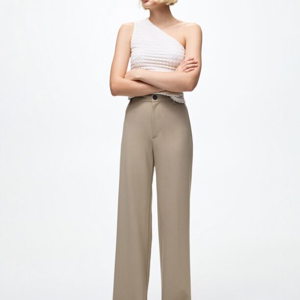 Pull&Bear Pantaloni cu dungă  bej deschis