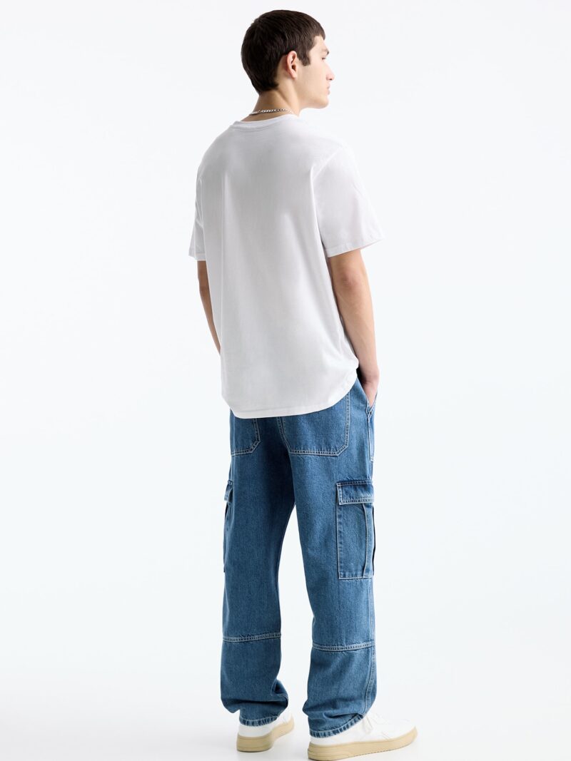 Pull&Bear Pantaloni eleganți  albastru denim preţ