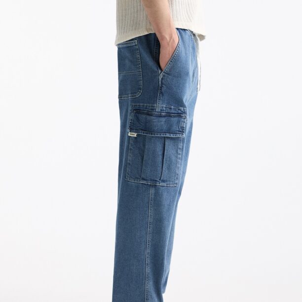 Pull&Bear Pantaloni eleganți  albastru denim preţ