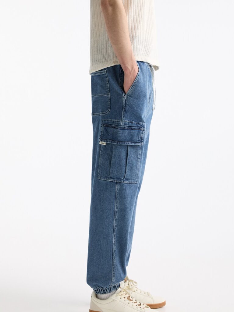 Pull&Bear Pantaloni eleganți  albastru denim preţ