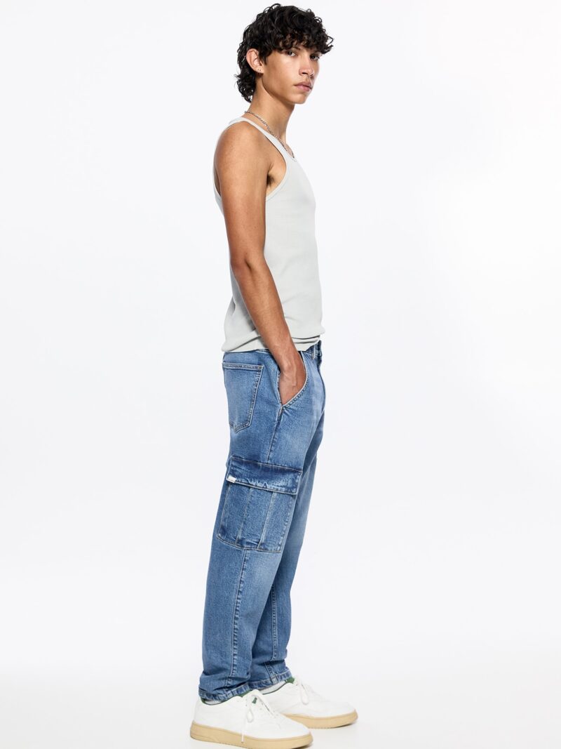 Pull&Bear Pantaloni eleganți  albastru denim preţ