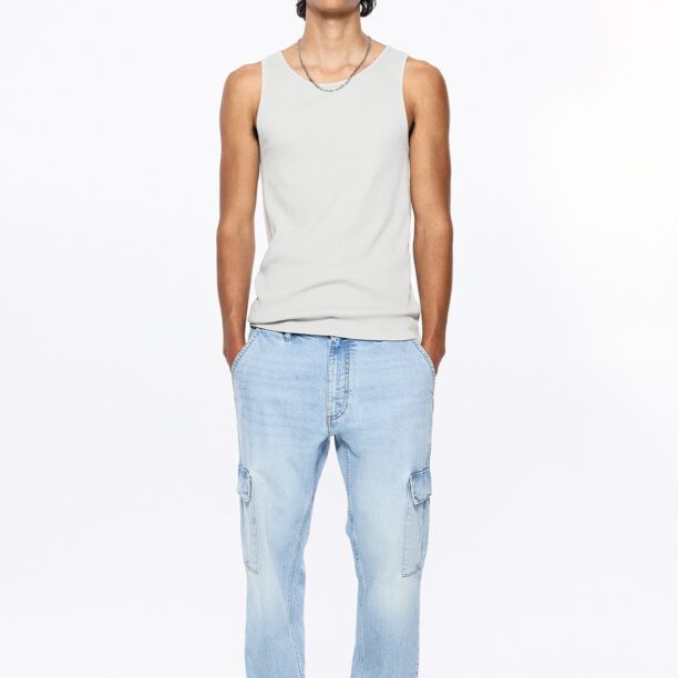 Pull&Bear Pantaloni eleganți  albastru denim preţ