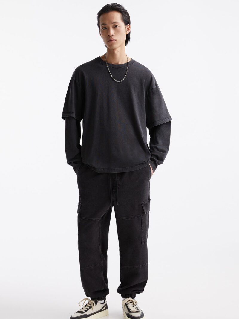 Pull&Bear Pantaloni eleganți  negru preţ