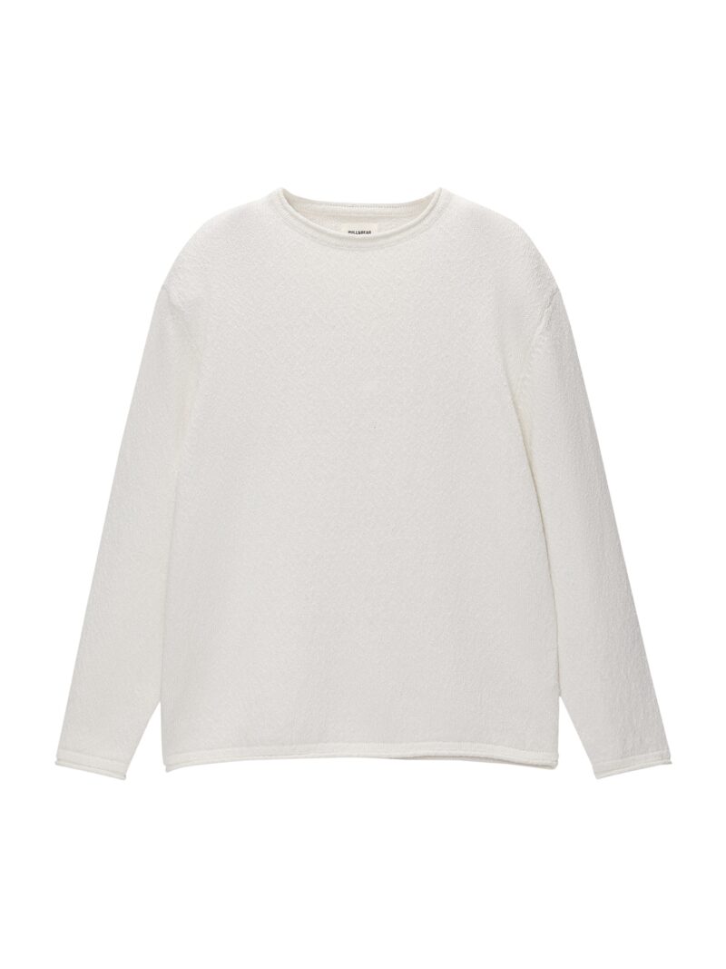 Pull&Bear Pulover  alb natural