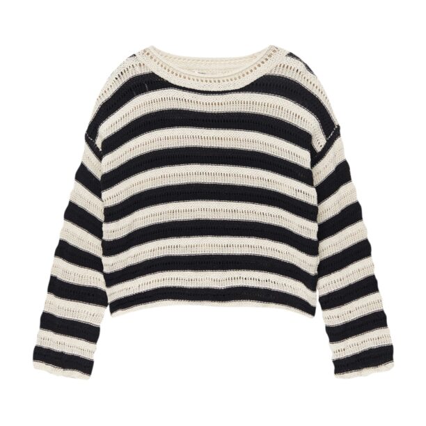 Pull&Bear Pulover  ecru / negru