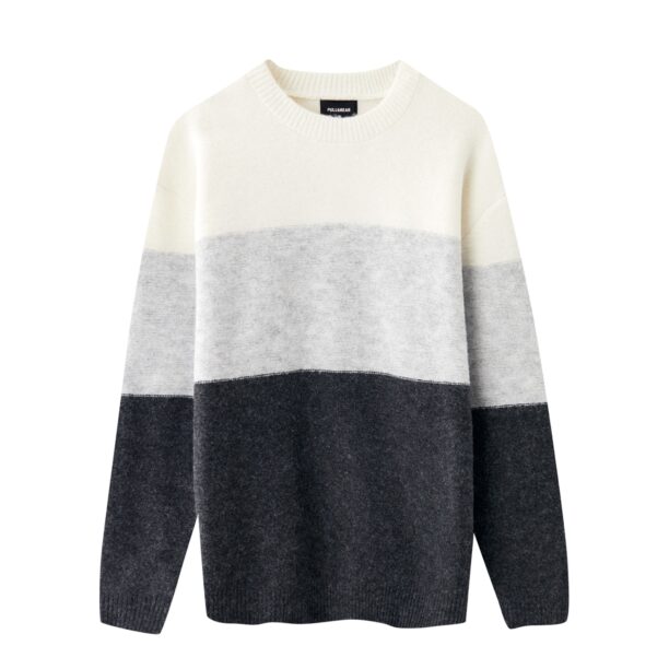 Pull&Bear Pulover  gri metalic / gri amestecat / alb