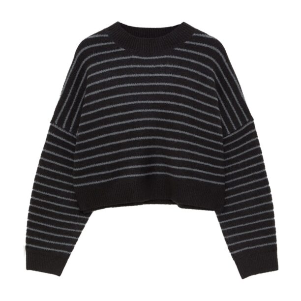 Pull&Bear Pulover  gri / negru