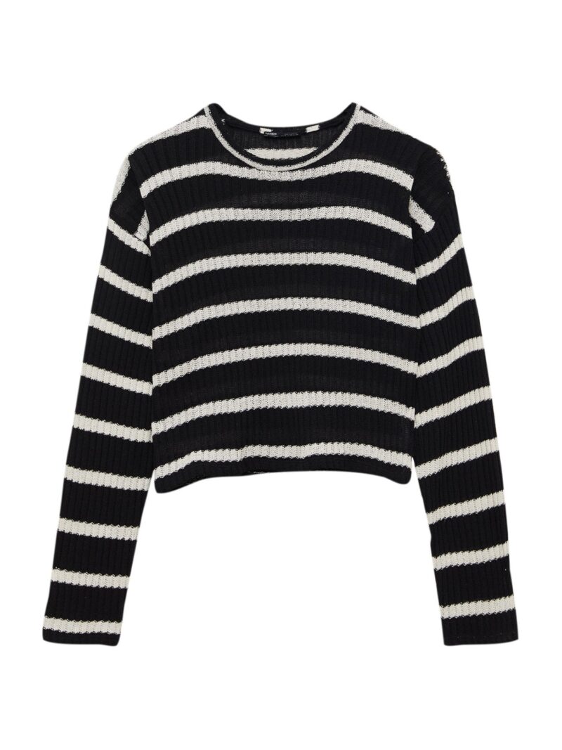 Pull&Bear Pulover  negru / alb