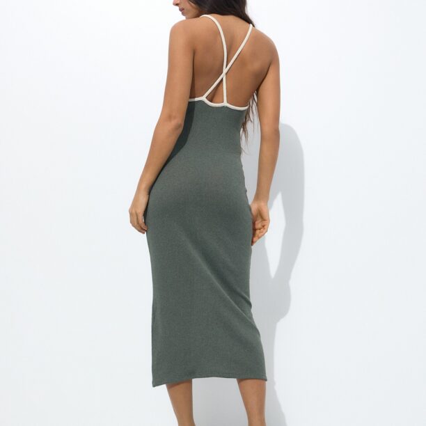 Pull&Bear Rochie tricotat  bej / verde pin preţ