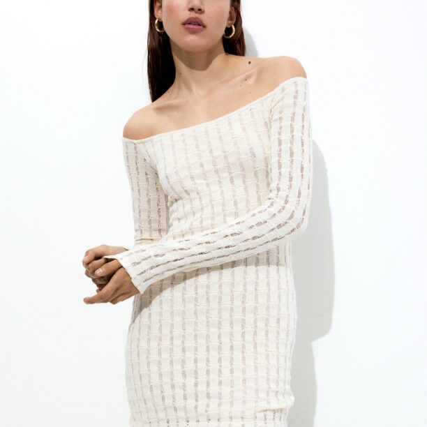 Pull&Bear Rochie tricotat  ecru