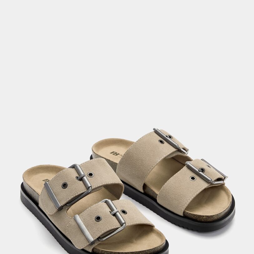 Pull&Bear Saboți  bej / argintiu preţ