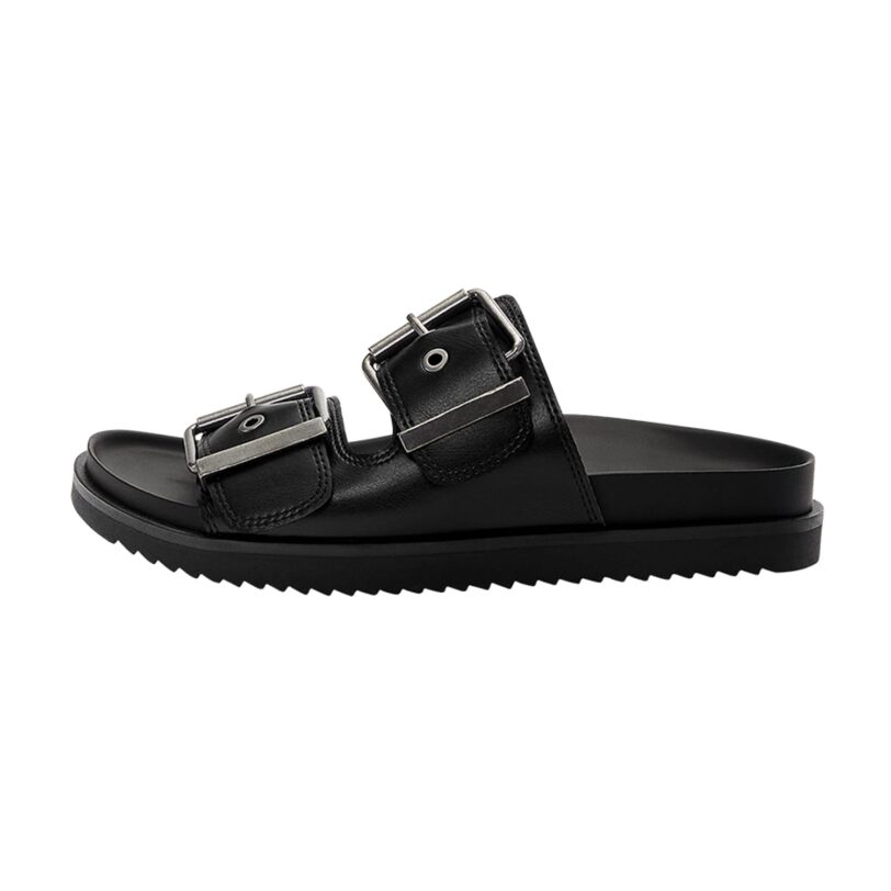 Pull&Bear Saboți  negru / argintiu